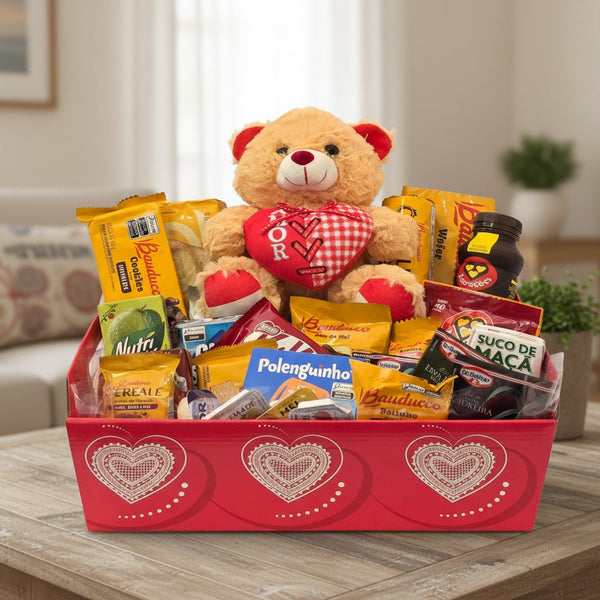 Romantic Breakfast with 'I Love You' Bear