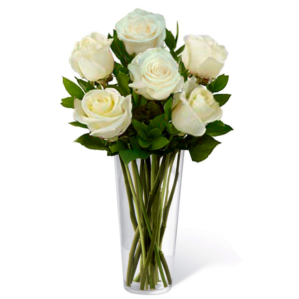 White Roses Bouquet in Vase