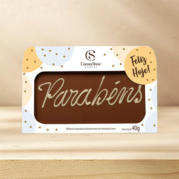 "Parabéns" Cacau Show Chocolate (Congratulations), 40 g