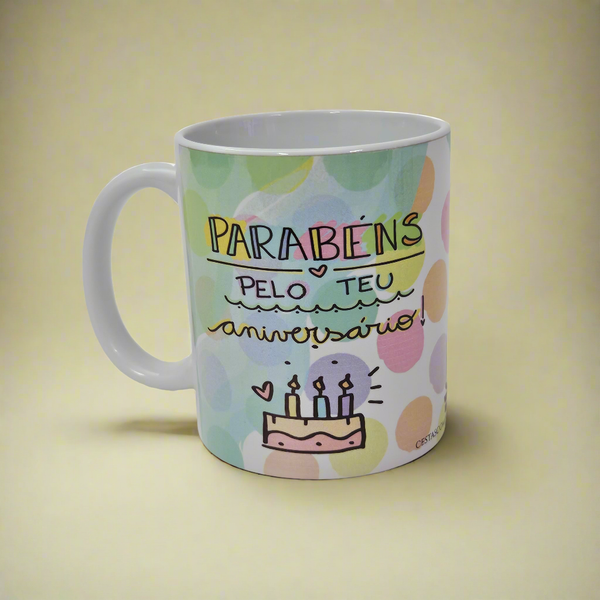 "Parabéns pelo teu Aniversário" Mug (Happy Birthday)