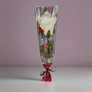 Bocciolo di rosa bianca, confezione regalo