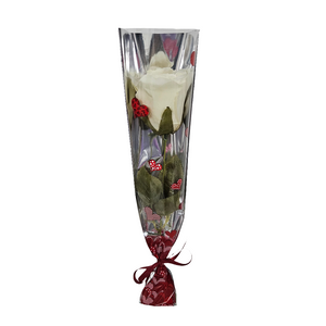 Bocciolo di rosa bianca, confezione regalo
