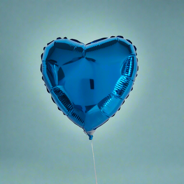 Blue Heart Balloon, 18 cm