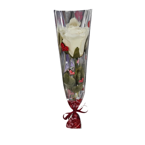 Bocciolo di rosa bianca, confezione regalo