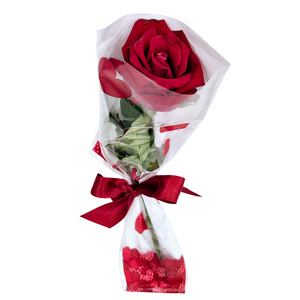 Bouton de rose, emballé cadeau