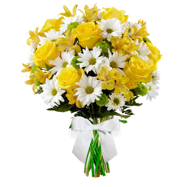 For a Radiant Day - Yellow & White Bouquet