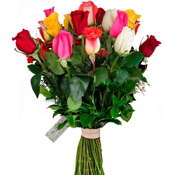 Colorful Tradition Bouquet – 12 Roses