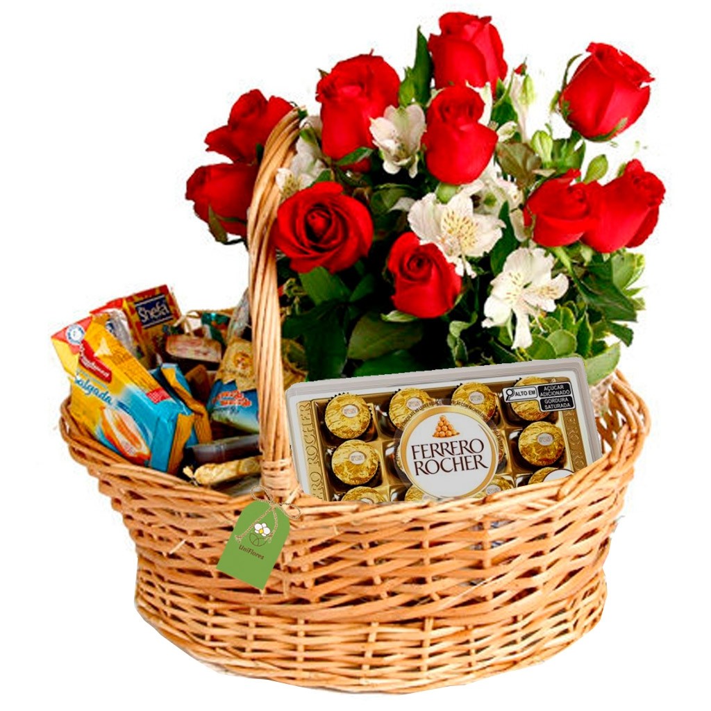 Lovers' Breakfast Basket with Chocolates